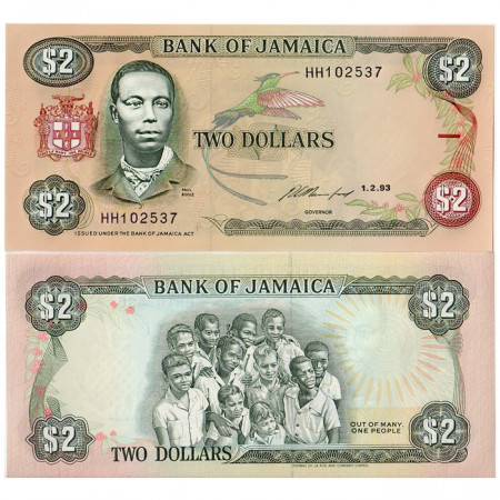 1993 * Billet Jamaïque 2 Dollars NEUF