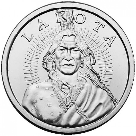 (ND) * Troy Ounce 1 OZ Once Argent "États Unis - Lakota (Crazy Horse)"