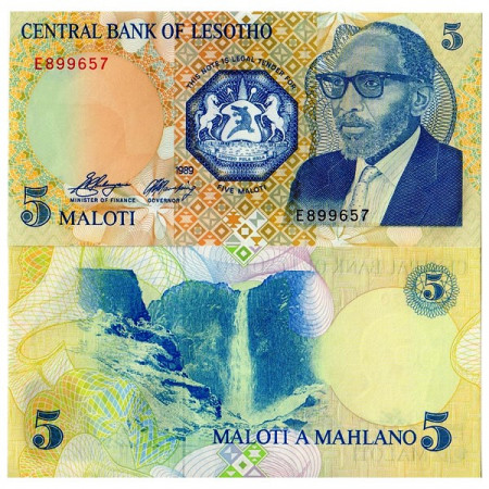 1989 * Billet Lesotho 5 Maloti (p10a) NEUF