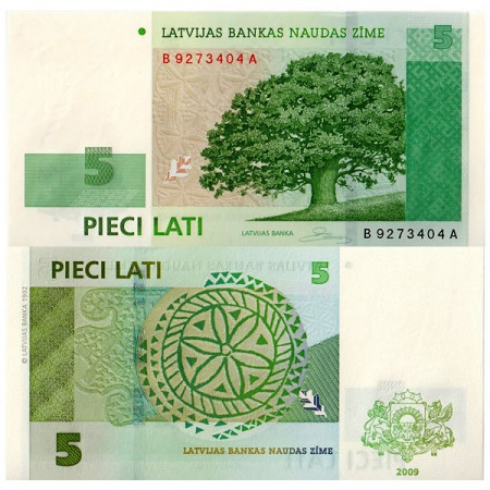 2009 * Billet Lettonie 5 Lati (p53c) NEUF