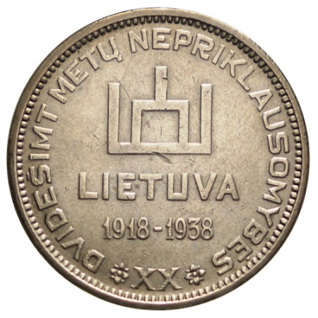 ND (1938) * 10 Litu Argent Lituanie "20th Anniversary of Republic" (Y 84) TTB+