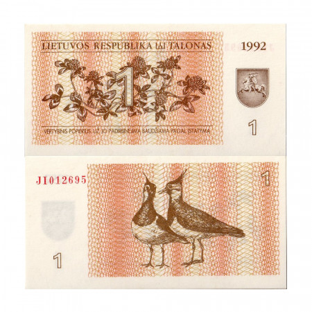 1992 * Billet Lituanie 1 Talonas (p39) NEUF