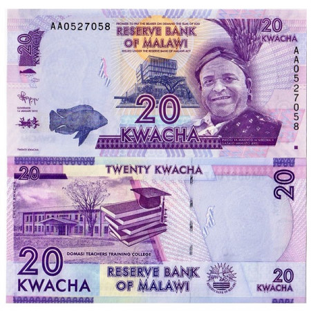 2012 * Billet Malawi 20 Kwacha (p57) NEUF