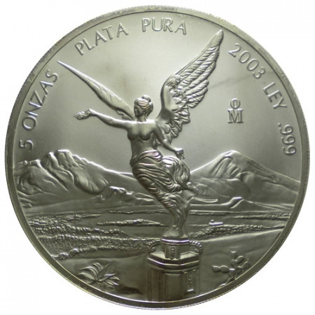 2003 * Mexique 5 OZ Onces en argent Libertad