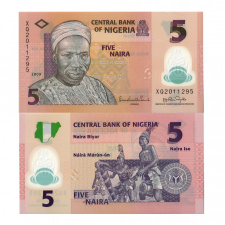 2009 * Billet Polymère Nigeria 5 Naira (p38) NEUF