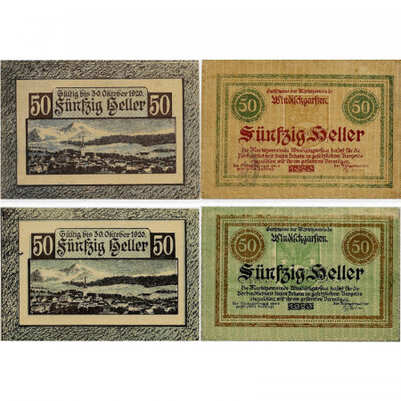 1920 * Lot 2 Notgeld Autriche 50 . 50 Heller "Haute-Autriche - Windischgarsten" (FS 1245II)