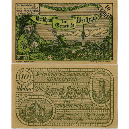 1920 * Notgeld Autriche 10 Heller "Basse-Autriche – Weistrach" (FS 1161)