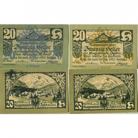 1920 * Lot 2 Notgeld Autriche 20 Heller "Tyrol – Igls" (FS 403)