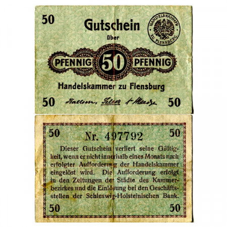 1917 * Notgeld Allemagne 50 Pfennig "Schleswig-Holstein - Flensburg" (F8.3)