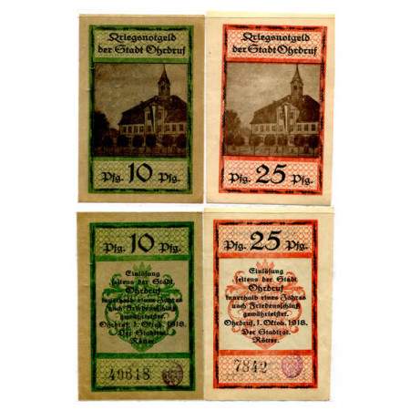 1918 * Lot 2 Notgeld Allemagne 10 . 25 Pfennig "Thuringe - Ohrdruf" (O16.3)