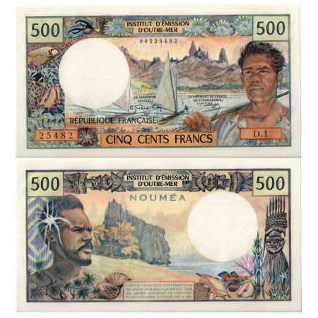 1969-1992 * Billet Nouvelle-Calédonie 500 francs presqueneufe