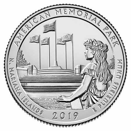 2019 * Quart de Dollar (25 Cents) États-Unis "American Mem Park - Mariana Islands" UNC