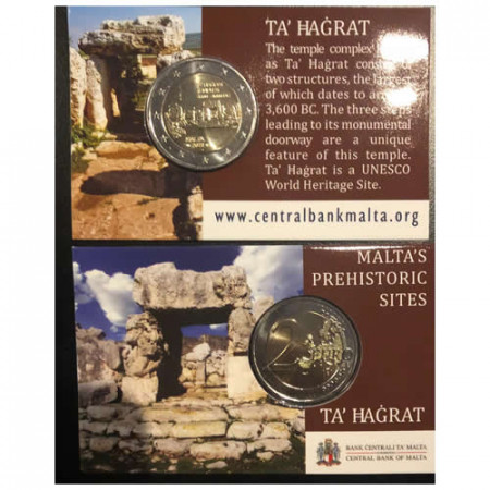 2019 * 2 Euro MALTE "Temples Mégalithiques de Ta' Ħaġrat" Coincard