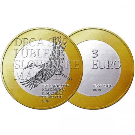 2019 * 3 Euro SLOVENIE "100ème Adhésion de la Région de Transmuranie" UNC