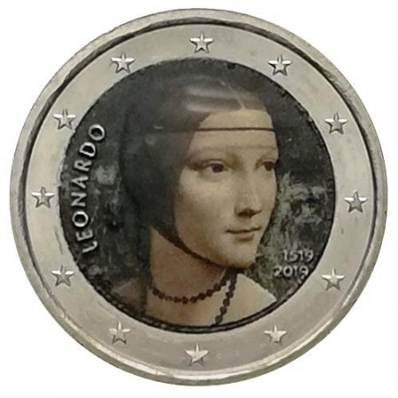 2019 * 2 Euro ITALIE "500e Mort de Léonard de Vinci" Coloré