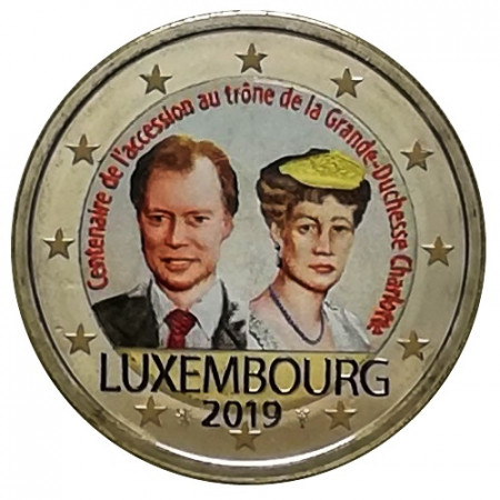 2019 * 2 Euro LUXEMBOURG "100e Anniversaire de la Grande-Duchesse Charlotte" Coloré