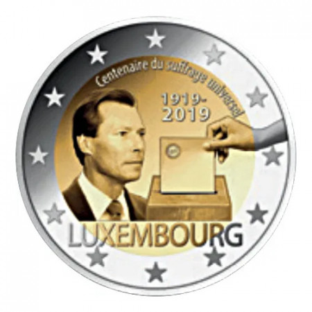 2019 * 2 Euro LUXEMBOURG "100e Introduction du Suffrage Universel" UNC - Version du Rouleau