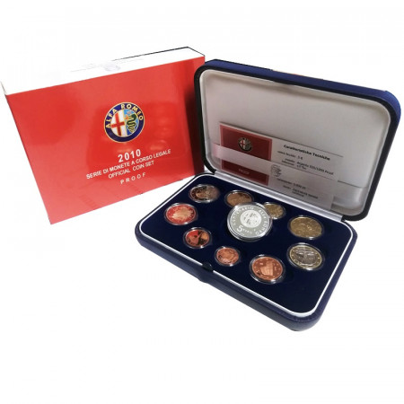 2010 * ITALIE Coffret Officiel Euro 10 Monnaies "100e Anniversaire de ALFA ROMEO" BE