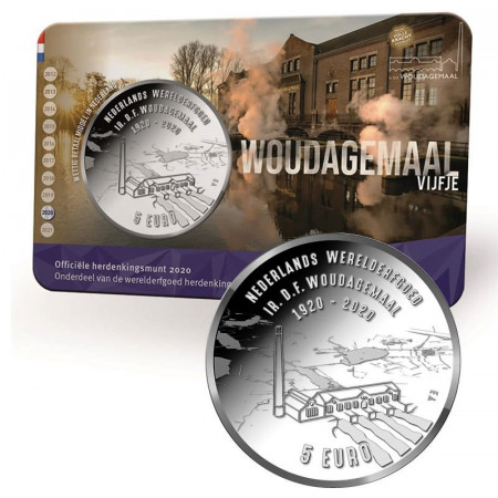 2020 * 5 Euro PAYS-BAS "Woudagemaal Fiver - 100ème Anniversaire" FDC