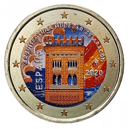 2020 * 2 Euro ESPAGNE "Architecture Mudéjare d'Aragon" Coloré