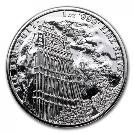 2017 * 2 Pounds Argent 1 OZ Grande Bretagne "Big Ben" BU