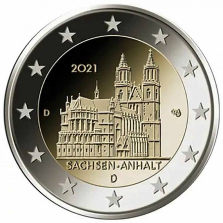 2021 * 2 Euro ALLEMAGNE "Cathédrale de Magdebourg – Saxe-Anhalt" (15/16) UNC