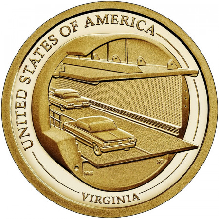 2021 * 1 Dollar États-Unis "American Innovation - Virginia - Chesapeake Bay Bridge-Tunnel" UNC