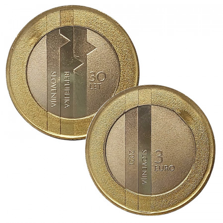 2021 * 3 Euro SLOVENIE "30e Anniversaire de l'Indépendance" UNC