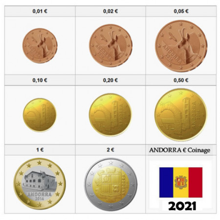 2021 * Série 8 Pièces Euro ANDORRE BU