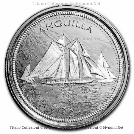 2021 * 2 Dollars Argent 1 OZ Eastern Caribbean - Anguilla "Regatta" BU