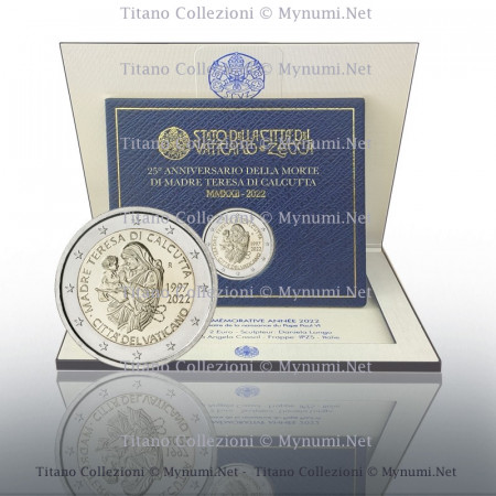 2022 * 2 Euro VATICAN "25e Anniversaire de la Mort de Mère Teresa de Calcutta" BU