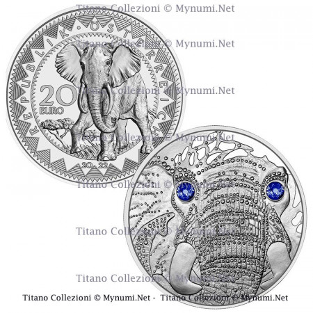 2022 * 20 Euro Argent AUTRICHE "AFRICA - The Serenity of the Elephant" BE