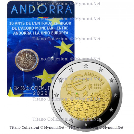 2022 * 2 Euro ANDORRE "10 Accord Monétaire entre UE" BU