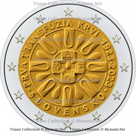 2023 * 2 Euro SLOVAQUIE "100e Première Transfusion SanguinE" UNC