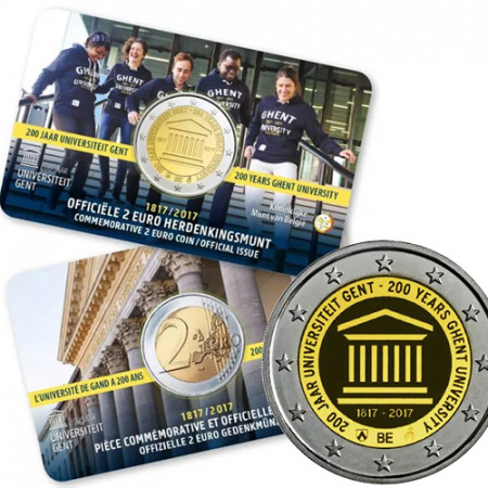 2017 * 2 Euro BELGIQUE "200e Anniversaire de l'Université de Gand" Coincard