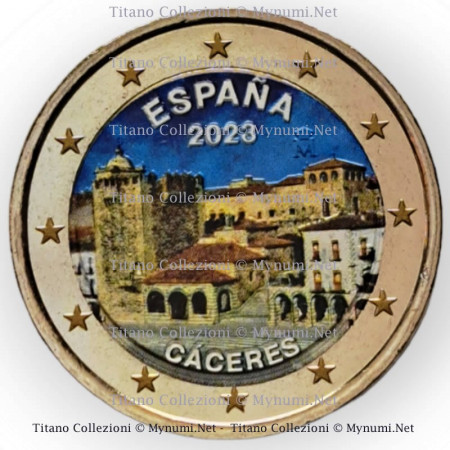 2023 * 2 Euro ESPAGNE "Vieille Ville de Cáceres" Coloré