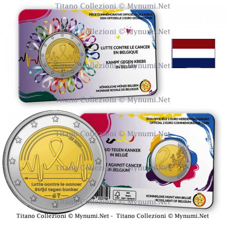 2024 * 2 Euro BELGIQUE "Lutter Contre le Cancer" Version Hollandais Coincard
