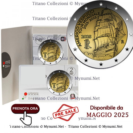 2025 * 2 Euro ITALIE "Voyage du Navire Amerigo Vespucci" Coincard BU