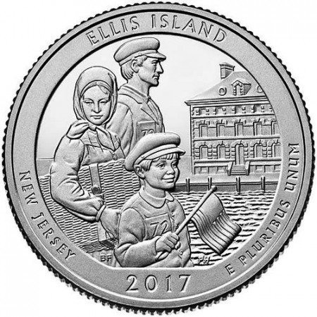 2017 * Quart de Dollar (25 Cents) États-Unis "Ellis Island - New Jersey" UNC