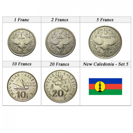 Ans Divers * Série 5 Pièces Nouvelle-Calédonie "Francs" UNC