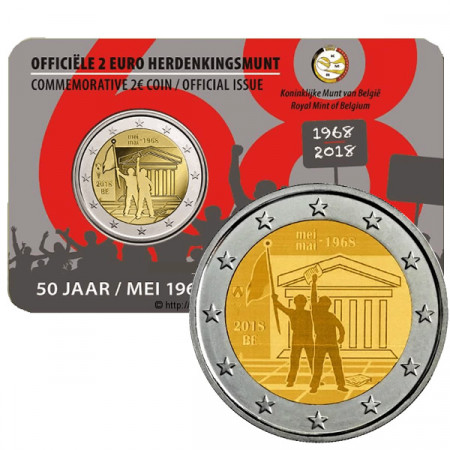 2018 * 2 Euro BELGIQUE "50e Événements de Mai 68e" Coincard