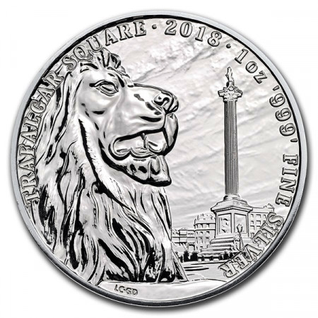 2018 * 2 Pounds Argent 1 OZ Grande Bretagne "Trafalgar Square" BU