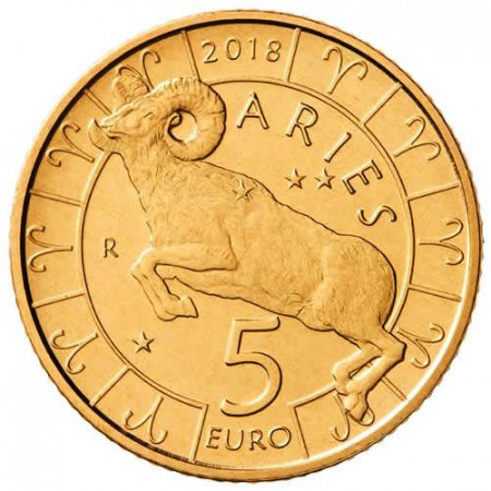 2018 * 5 Euro Bronzital SAINT MARIN "Serie Zodiaque - Bélier" UNC