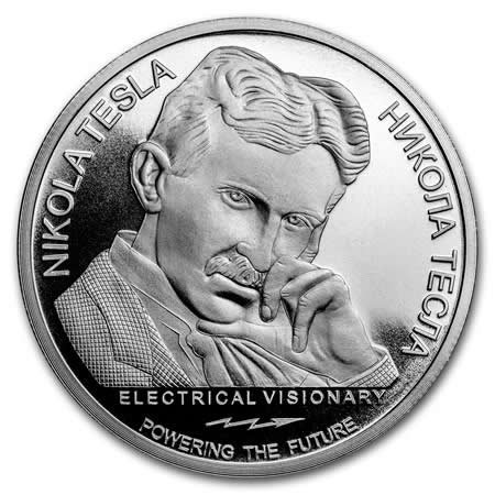 2018 * 100 Dinara 1 OZ Serbie "Nikola Tesla" BU
