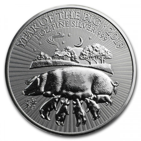 2019 * 2 Pounds Argent 1 OZ Grande Bretagne "An du Cochon" BU