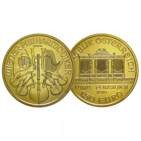 2010 * 1,50 Euro 1 OZ Once Autriche "Philharmonique - Gold Plated" FDC