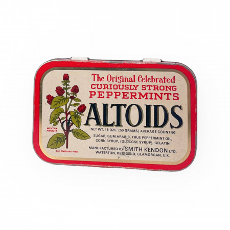 ND * Boite,Pot en Étain "Altoids , Peppermint Curiously Strong - Made in UK" (B)