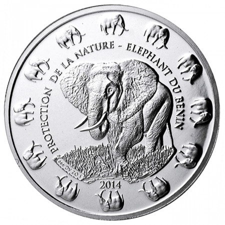 2014 * 1000 francs 1 OZ Bénin éléphant BE