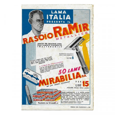 1941 * Publicité Original Lama Italia "Rasoio RAMIR" Couleur