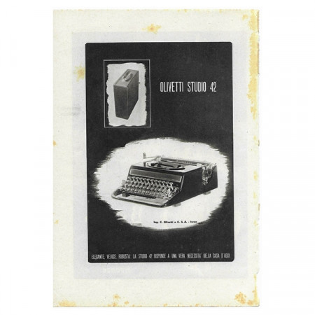 1942 * Publicité Original Informatique et Bureautique "Olivetti - Studio 42" Blanc/Noir